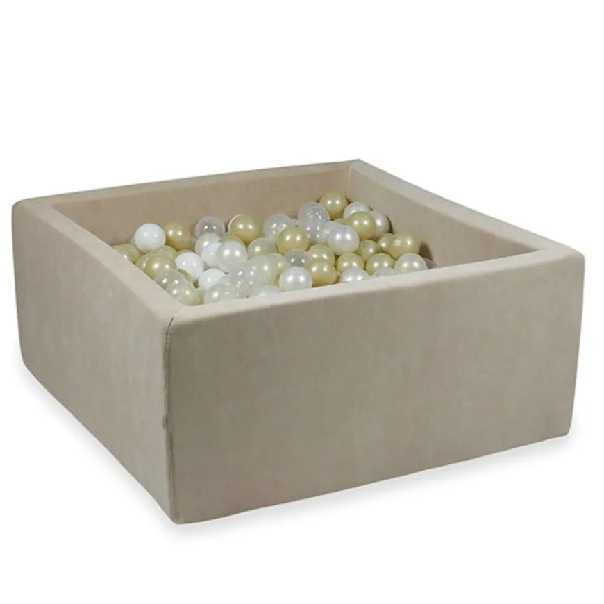 Ballenbad Velvet Beige 90X90X40 +Ballen - Moje