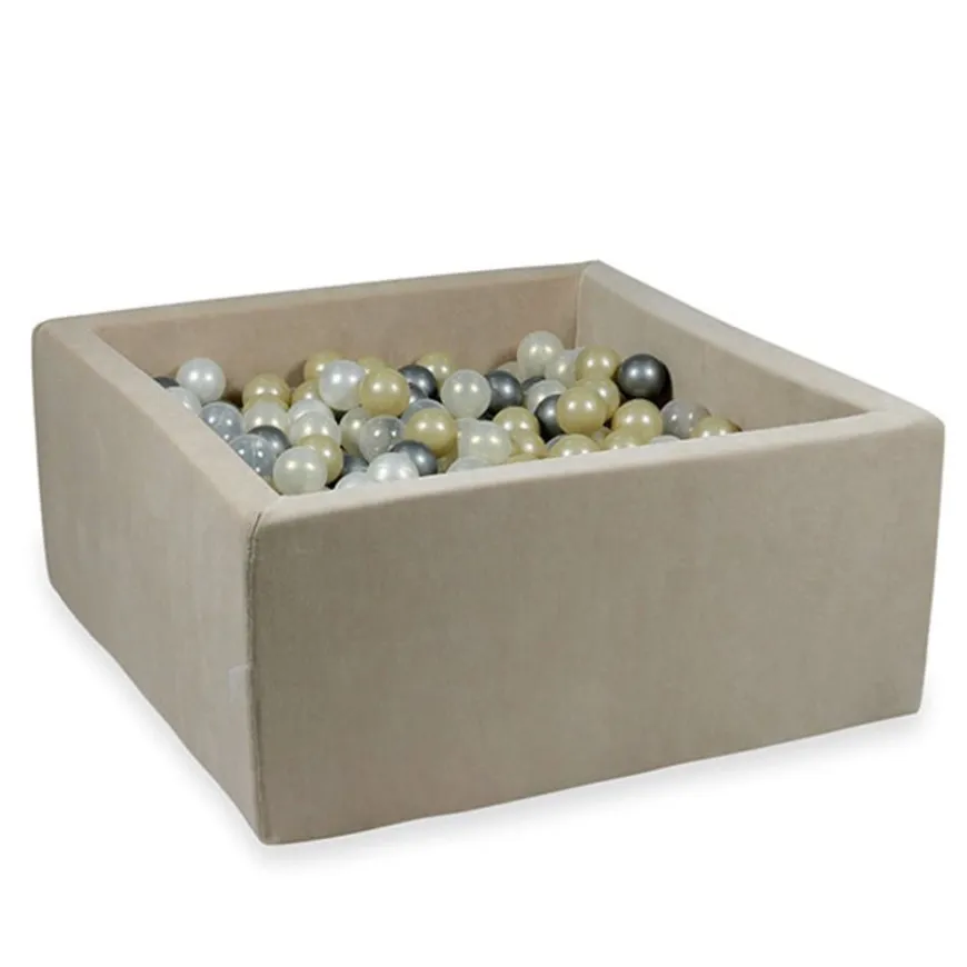 Ballenbad Velvet Beige 90X90X40 +Ballen - Moje