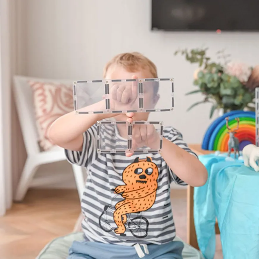 Connetix Tiles Clear Rectangle Pack 12 Pc Magneetblokken