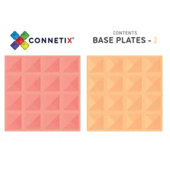 Connetix Tiles 2 Piece Base Plate Lemon & Peach Pack Magneetblokken