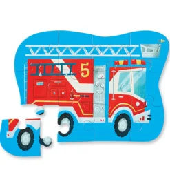 Crocodile Creek Mini Puzzel Brandweerwagen 12St