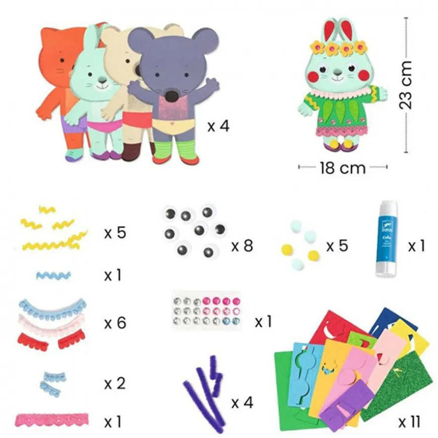 Djeco Knutselpakket Collages Kleine Lieverds 3-6Jr