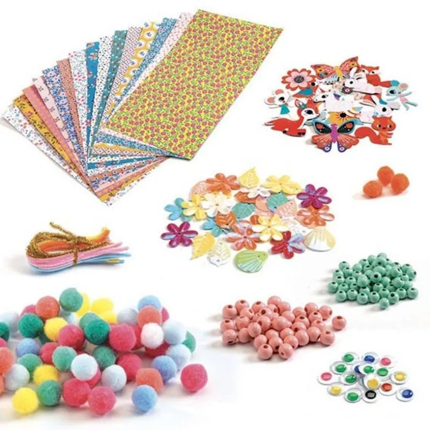Djeco Knutselpakket Pompoms En Kralen 5-8Jr