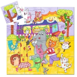 Djeco Puzzel De Regenboogbus 16 Stukjes