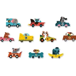 Djeco Puzzel Duo Racewagens 10X 2St