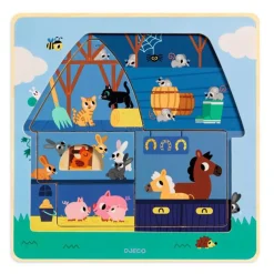 Djeco Puzzel 3 Lagen Chez Moo +18M