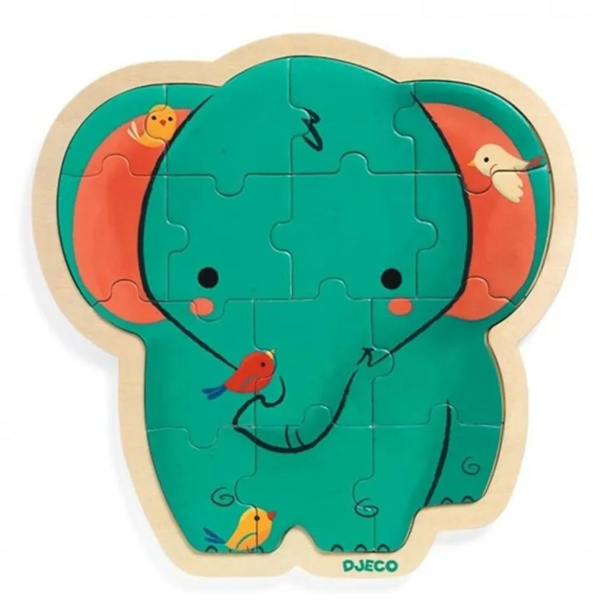 Djeco Puzzel Olifant 14 Stukjes