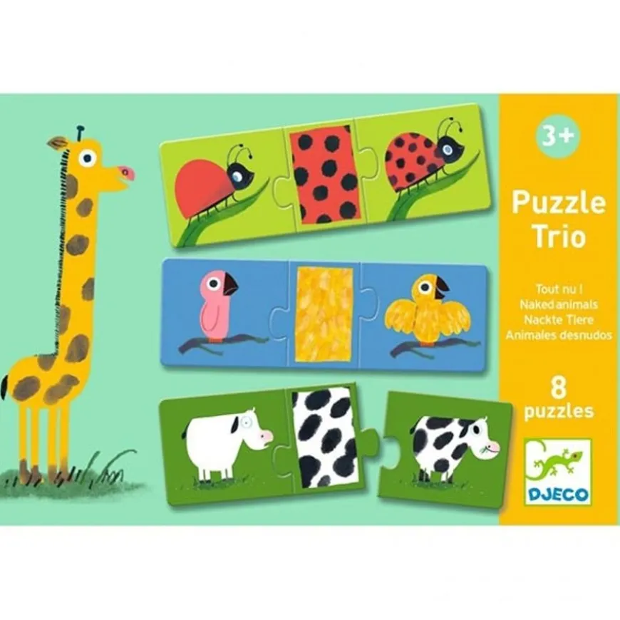 Djeco Puzzel Trio Naakte Dieren +3Jr