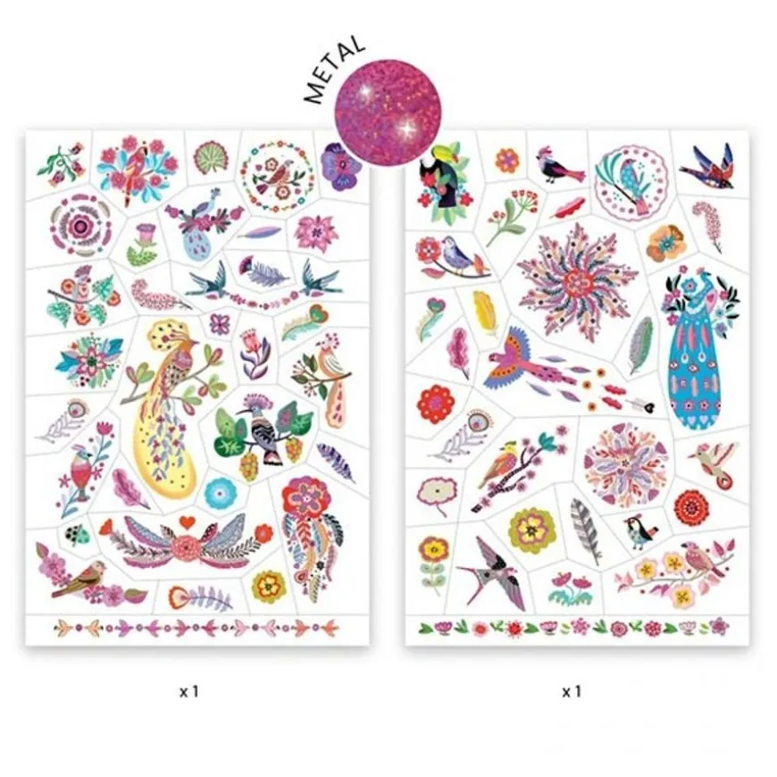 Djeco Tattoos Bright Birds +3Jr