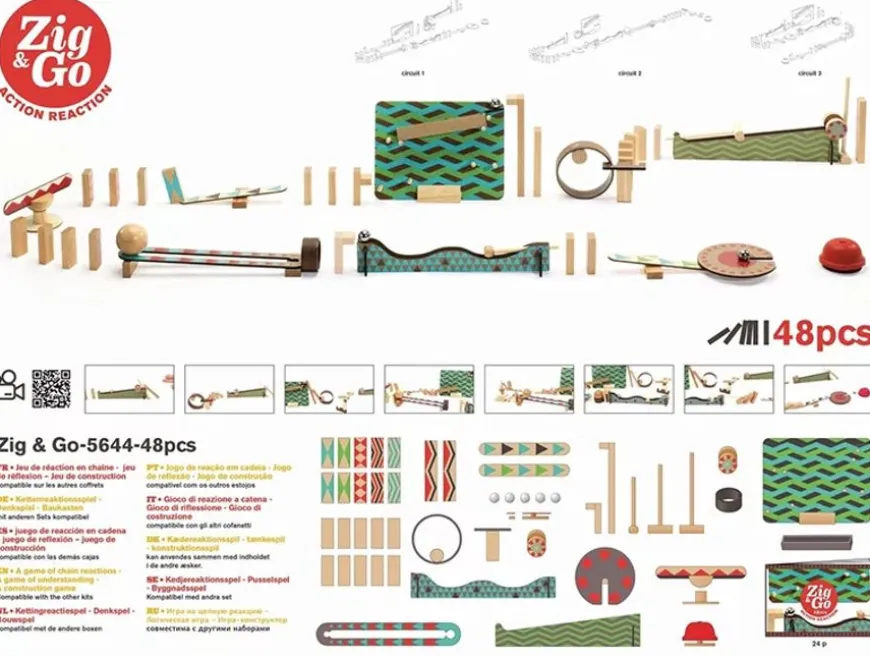 Djeco Zig & Go Kettingreactie Spel 48St
