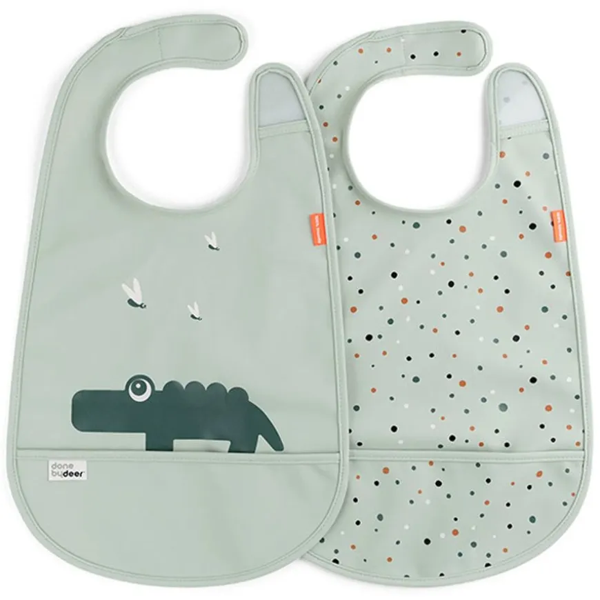 Done By Deer Slabbetje Set Van 2 - Croco Green