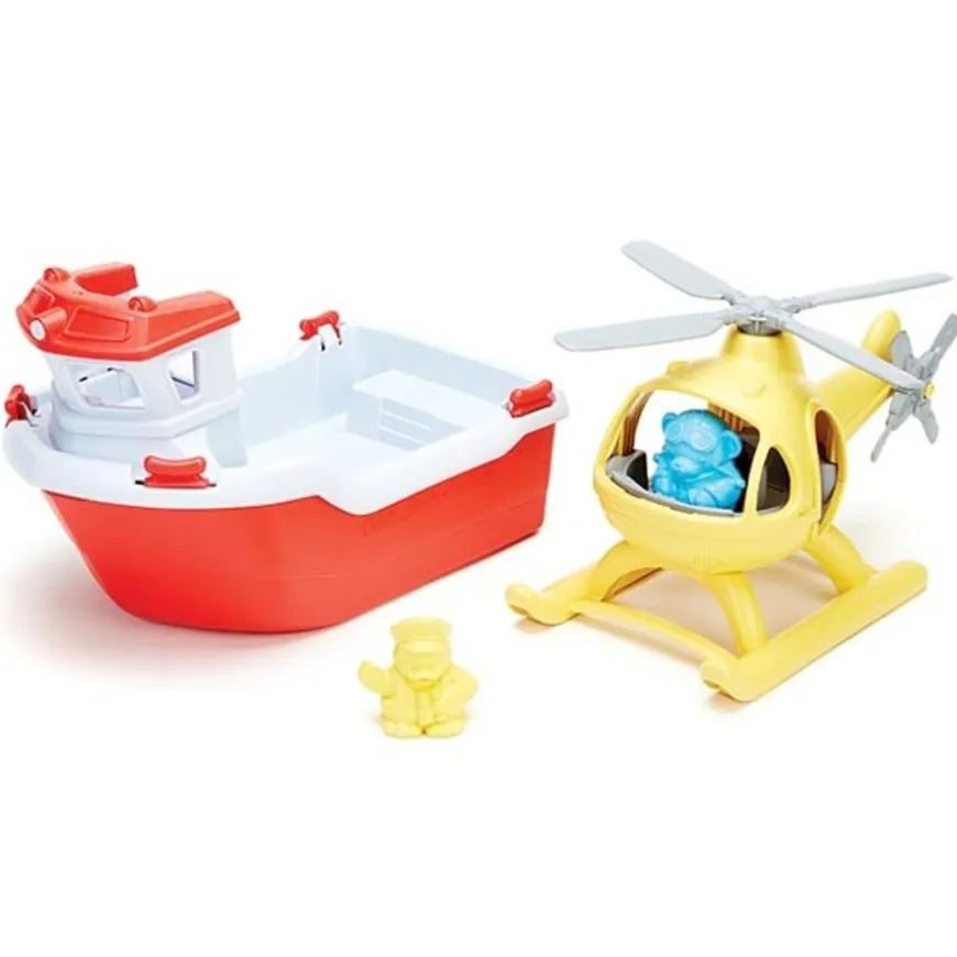 Green Toys Reddingsboot En Helikopter