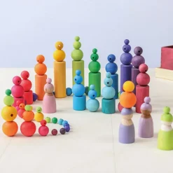 Grimm'S 96 Grote Houten Kralen Regenboog