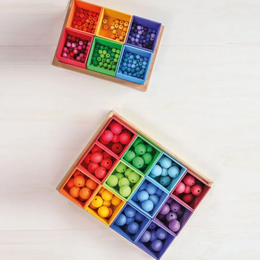 Grimm'S 120 Kleine Houten Kralen Regenboog
