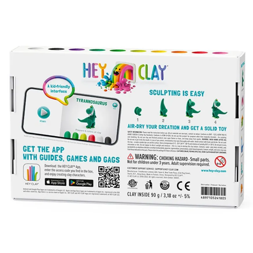 Hey Clay Boetseerklei Dino'S: Pterodactylus, Triceratops, Tyrannosaurus