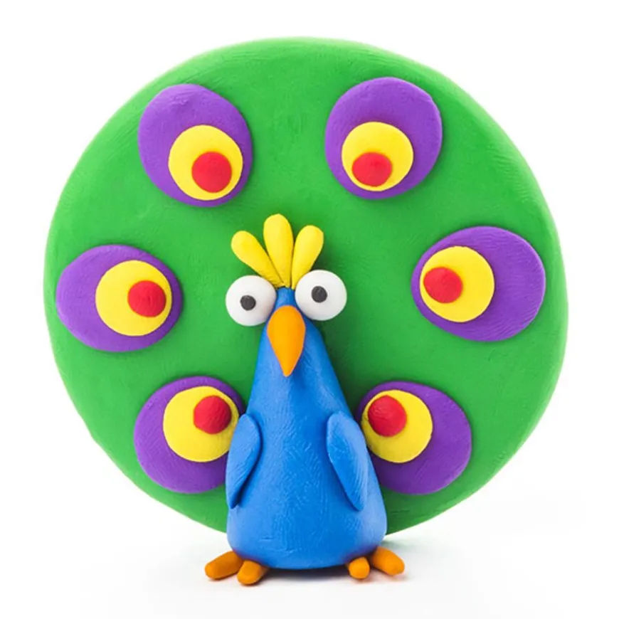 Hey Clay Boetseerklei Vogel: Pauw