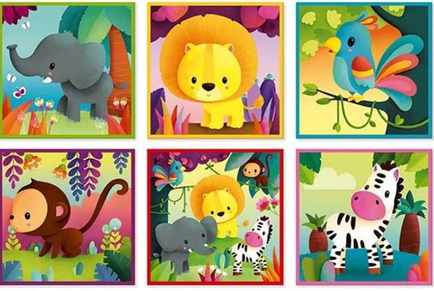 Janod - Blokpuzzel - Kubkid - 9 Blokken - Jungle Dieren +2 Jr