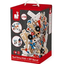 Janod - Brico Kids - Constructie Speelgoed - Diy Ton 100St +3Jr