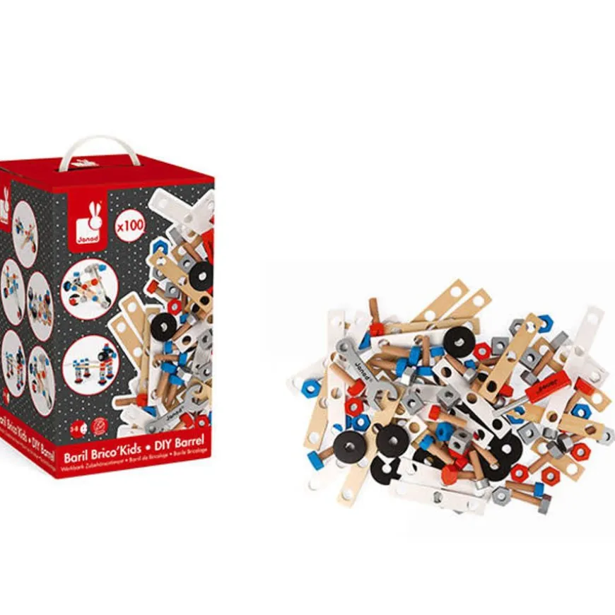 Janod - Brico Kids - Constructie Speelgoed - Diy Ton 100St +3Jr