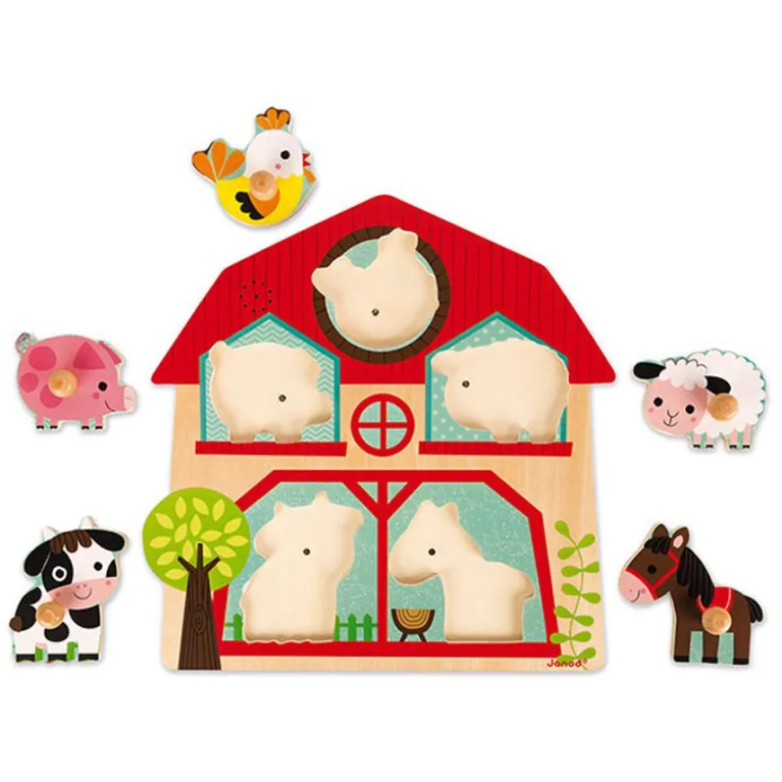 Janod Geluidenpuzzel Boerderijvrienden