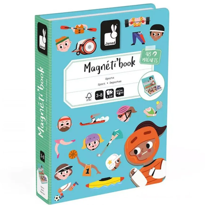 Janod Magneetboek Sporten 48St 3-8Jr