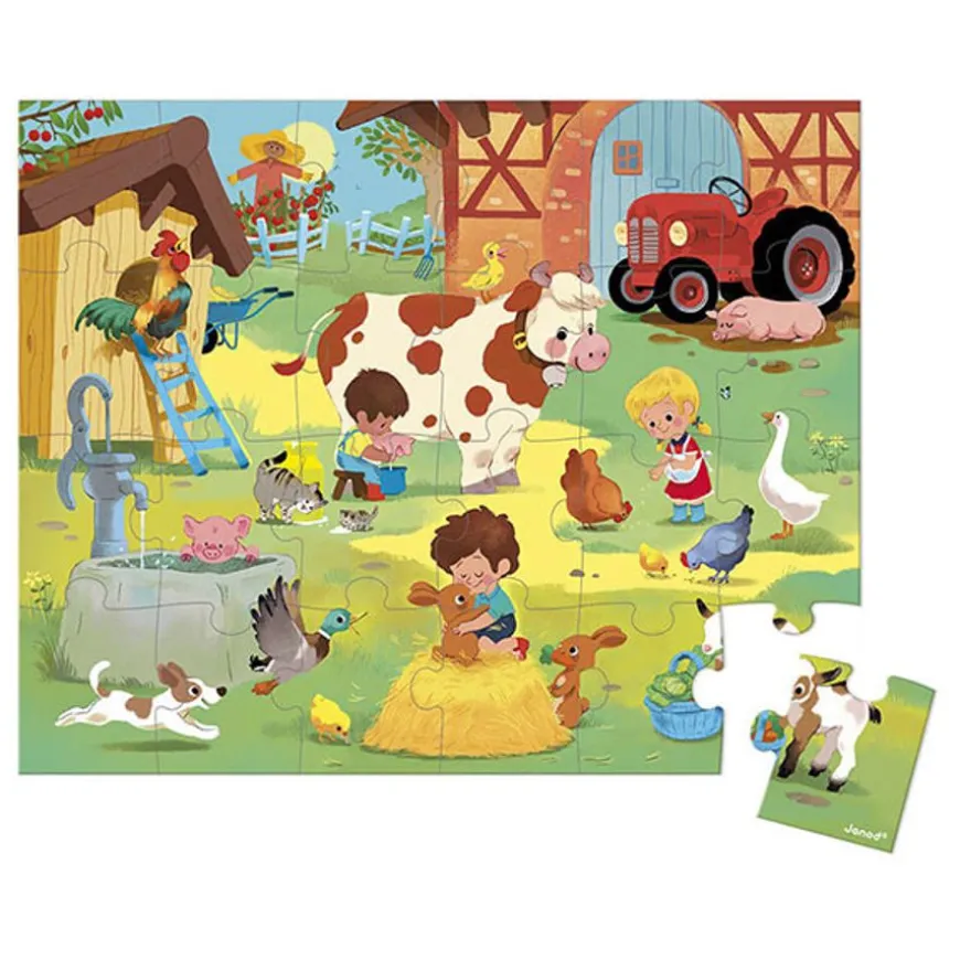 Janod Puzzel Een Dag Op De Boerderij 24 Stukjes
