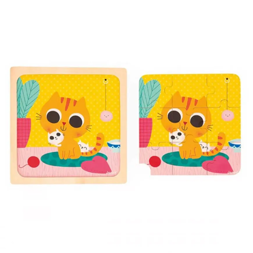 Janod Puzzel Kat Peanut 9 Stukjes