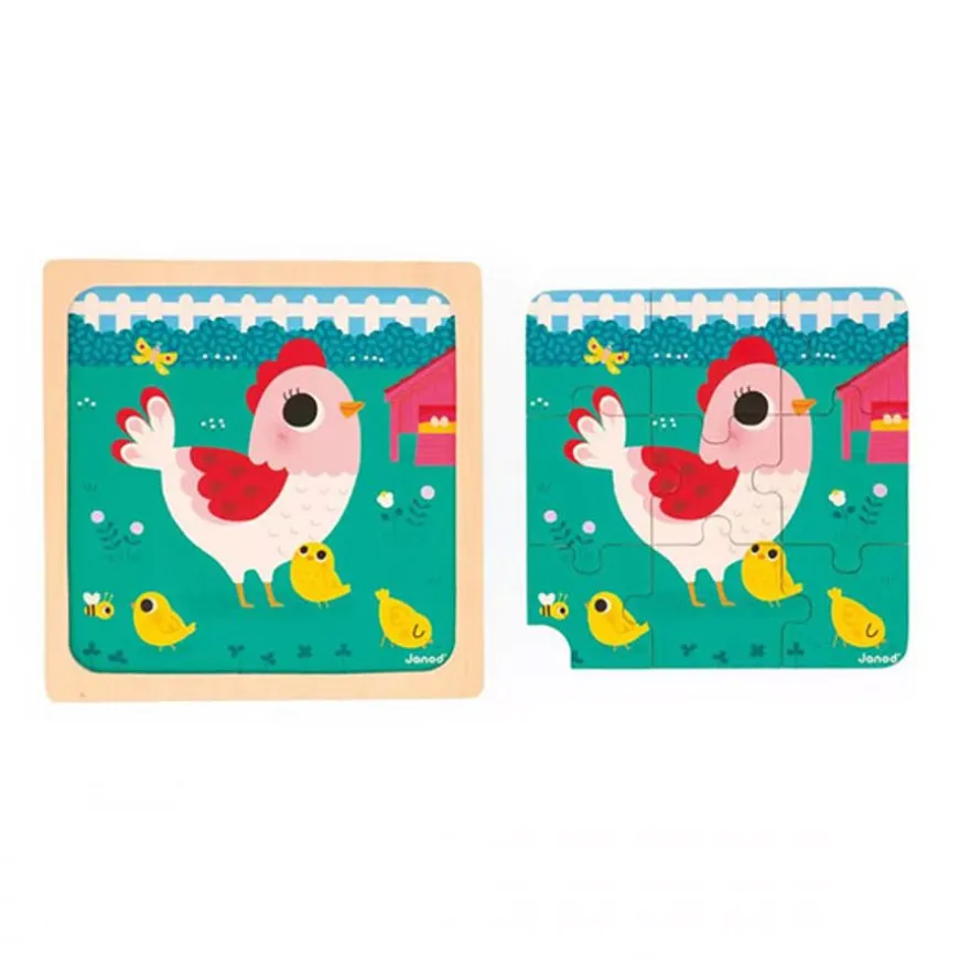 Janod Puzzel Kip Henriette 9 Stukjes