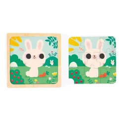 Janod Puzzel Wit Konijn 9 Stukjes