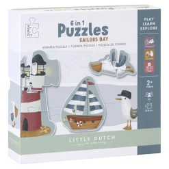 Little Dutch 6 In 1 Vormen Puzzels Sailors Bay