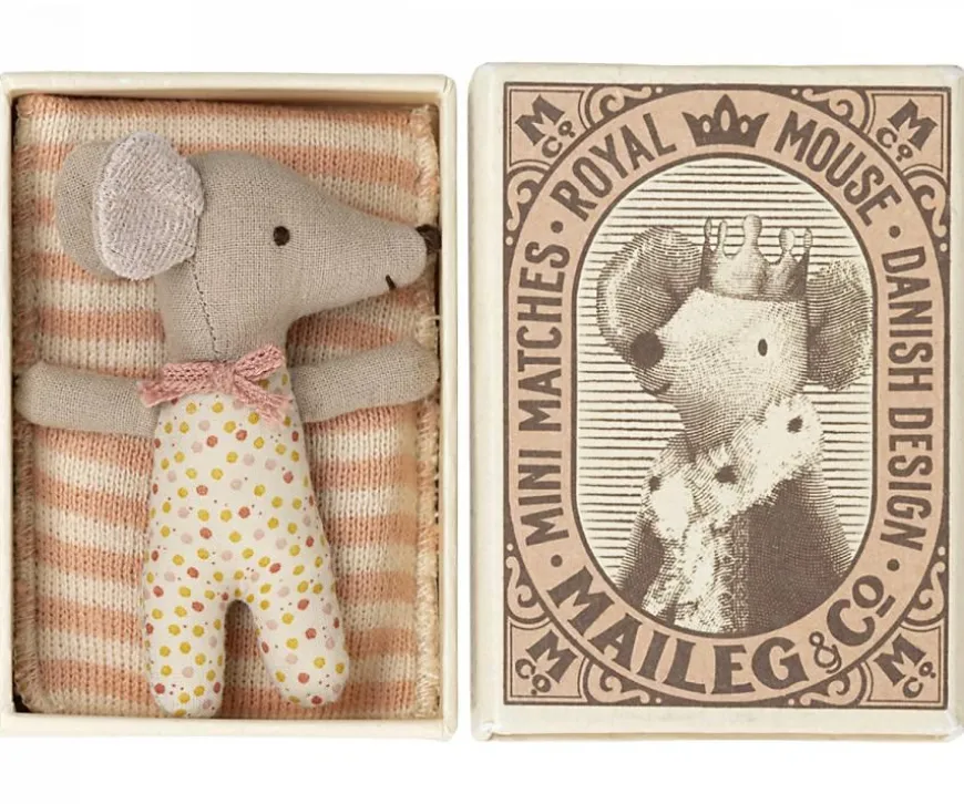 Maileg Baby Muis Sleepy Wakey In Doosje - Meisje