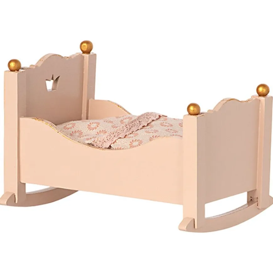 Maileg Houten Wieg Baby Mouse Rose