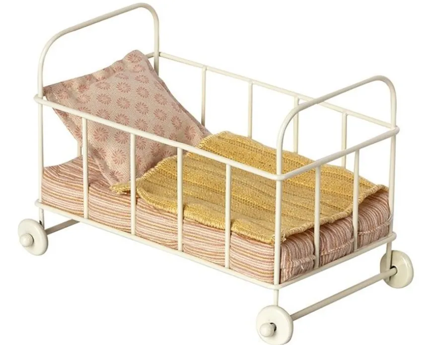 Maileg Metalen Babybed Rose Micro