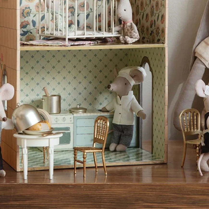 Maileg Poppenhuis Stoel Mouse Gold