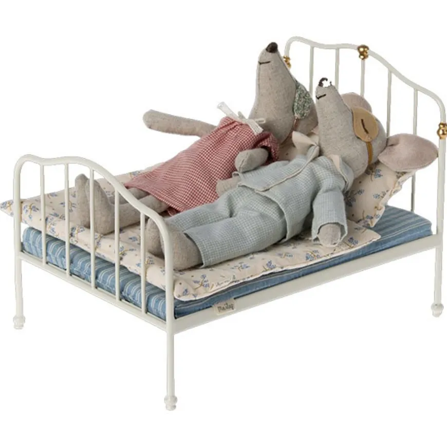Maileg Tweepersoons Poppenbed Mouse Off White