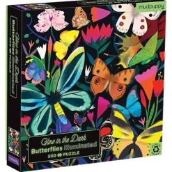 Mudpuppy Glow-In-The-Dark Puzzel Vlinders 500St