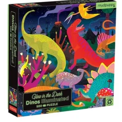 Mudpuppy Glow-In-The-Dark Puzzel Dinosaurussen 500St