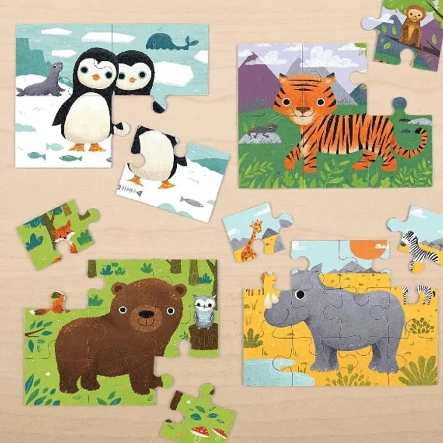 Mudpuppy 4 Puzzels Dieren Van De Wereld 4-6-9-12St