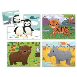 Mudpuppy 4 Puzzels Dieren Van De Wereld 4-6-9-12St