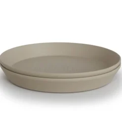 Mushie Ronde Borden Set Van 2 - Vanilla