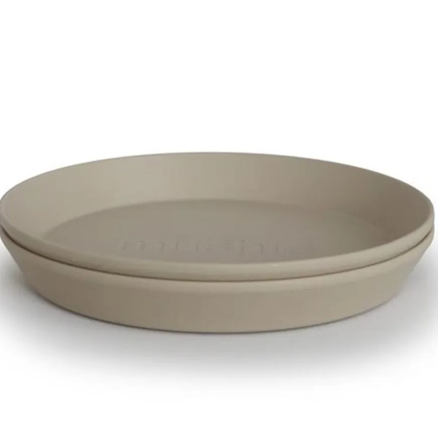 Mushie Ronde Borden Set Van 2 - Vanilla