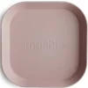 Mushie Vierkante Borden Set Van 2 - Blush