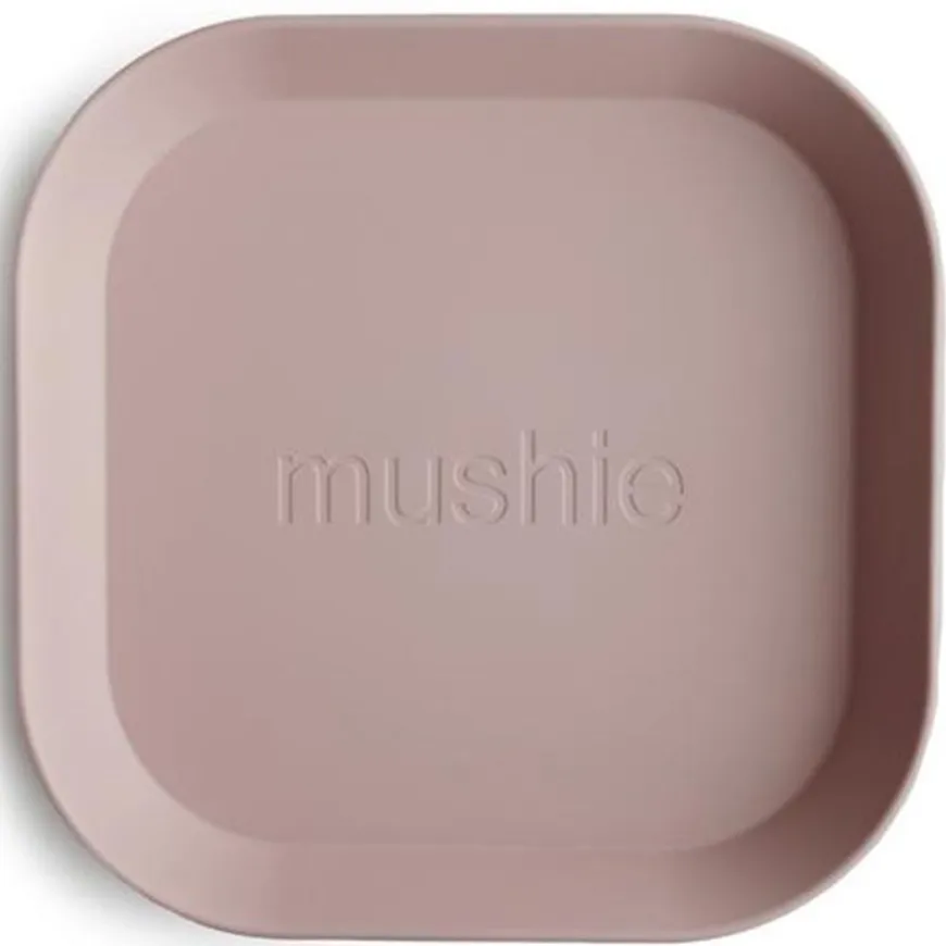 Mushie Vierkante Borden Set Van 2 - Blush