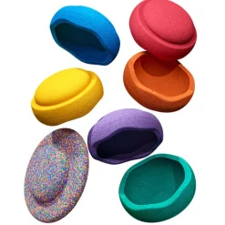 Stapelstein Rainbow Basic Stapelstenen 6 Stuks + Confetti Balanceerbord