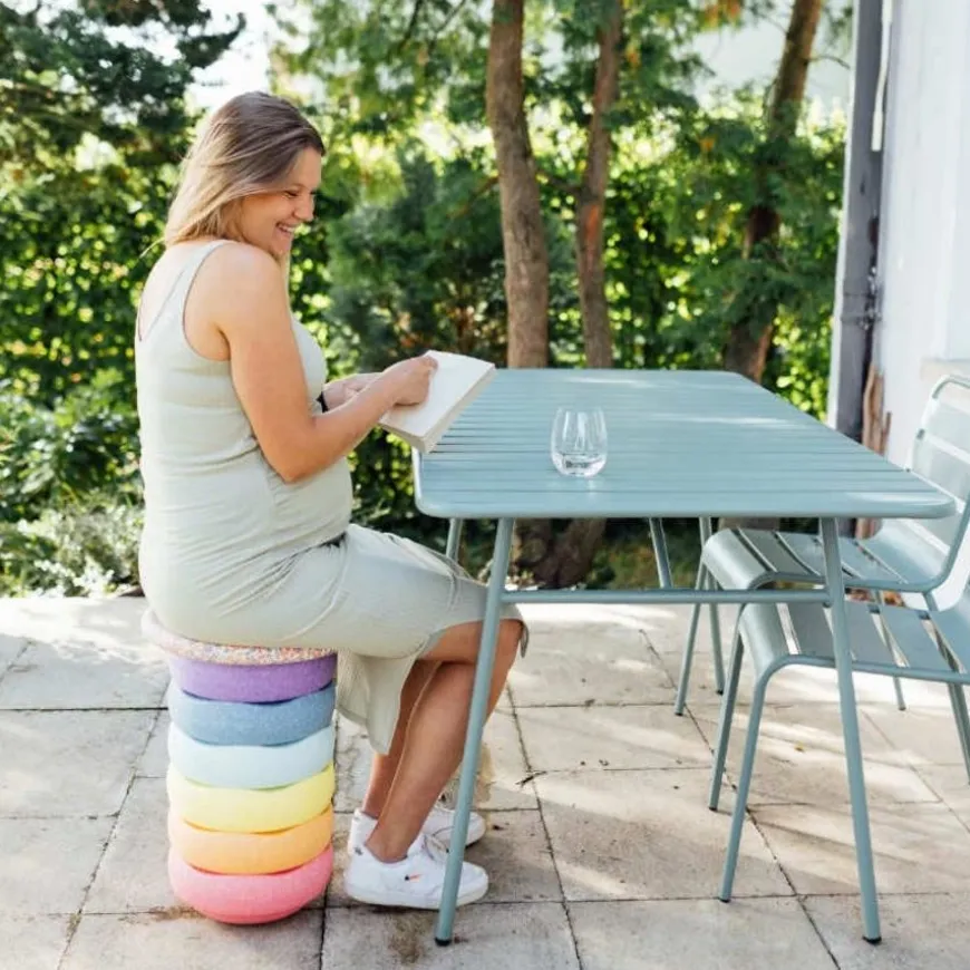 Stapelstein Rainbow Pastel Stapelstenen 6 Stuks + Confetti Balanceerbord