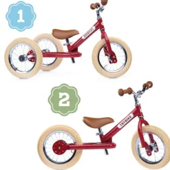 Trybike Steel 2-In-1 Loopfiets Vintage Rood
